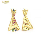Zirconia 18k Dubai Jewelry Earrings for Women