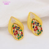 Zirconia Earrings 18K Plated High Jewelry Clip On Earrings