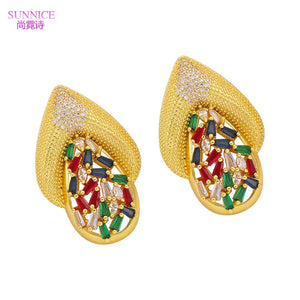 Zirconia Earrings 18K Plated High Jewelry Clip On Earrings
