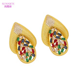 Zirconia Earrings 18K Plated High Jewelry Clip On Earrings