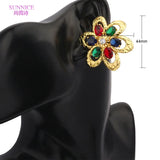 Women's Zirconia Earrings 18K Plated Clip-On Jewelry