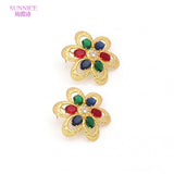 Women's Zirconia Earrings 18K Plated Clip-On Jewelry