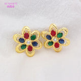 Women's Zirconia Earrings 18K Plated Clip-On Jewelry
