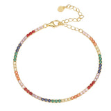Multi-color 925 Silver Tennis Bracelet for Women 18k Plated Gift
