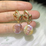 Multi-color Baroque Pearl Earring Ear Drop Hook Natural Jewelry Women