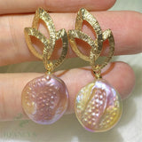Multi-color Baroque Pearl Earring Ear Drop Hook Natural Jewelry Women