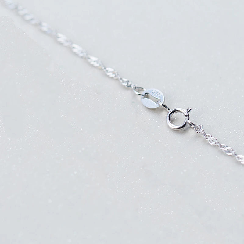 Multi-color Women's Chain Necklaces 925 Sterling Silver Chains Jewelry