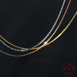 Multi-color Women's Chain Necklaces 925 Sterling Silver Chains Jewelry
