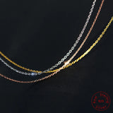 Multi-color Women's Chain Necklaces 925 Sterling Silver Chains Jewelry