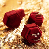 Multi-color Hexagon Velvet Ring Box for Wedding Proposal Ceremony