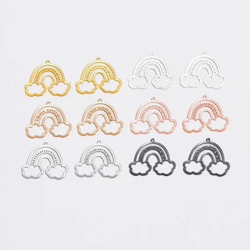 Multi-color Rainbow Flower Earrings Pendant Jewelry Supplies