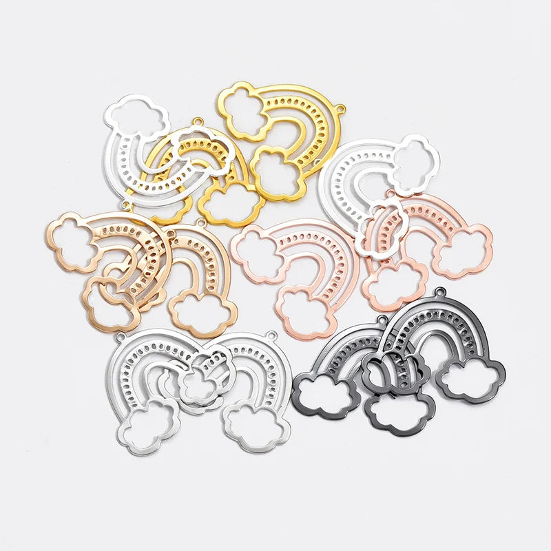 Multi-color Rainbow Flower Earrings Pendant Jewelry Supplies
