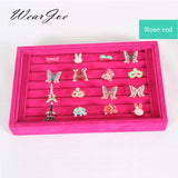 Multi-color Top Jewelry Storage Velvet Tray Ring Earring Display Rack