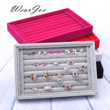 Multi-color Top Jewelry Storage Velvet Tray Ring Earring Display Rack