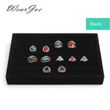 Multi-color Top Jewelry Storage Velvet Tray Ring Earring Display Rack