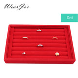 Multi-color Top Jewelry Storage Velvet Tray Ring Earring Display Rack