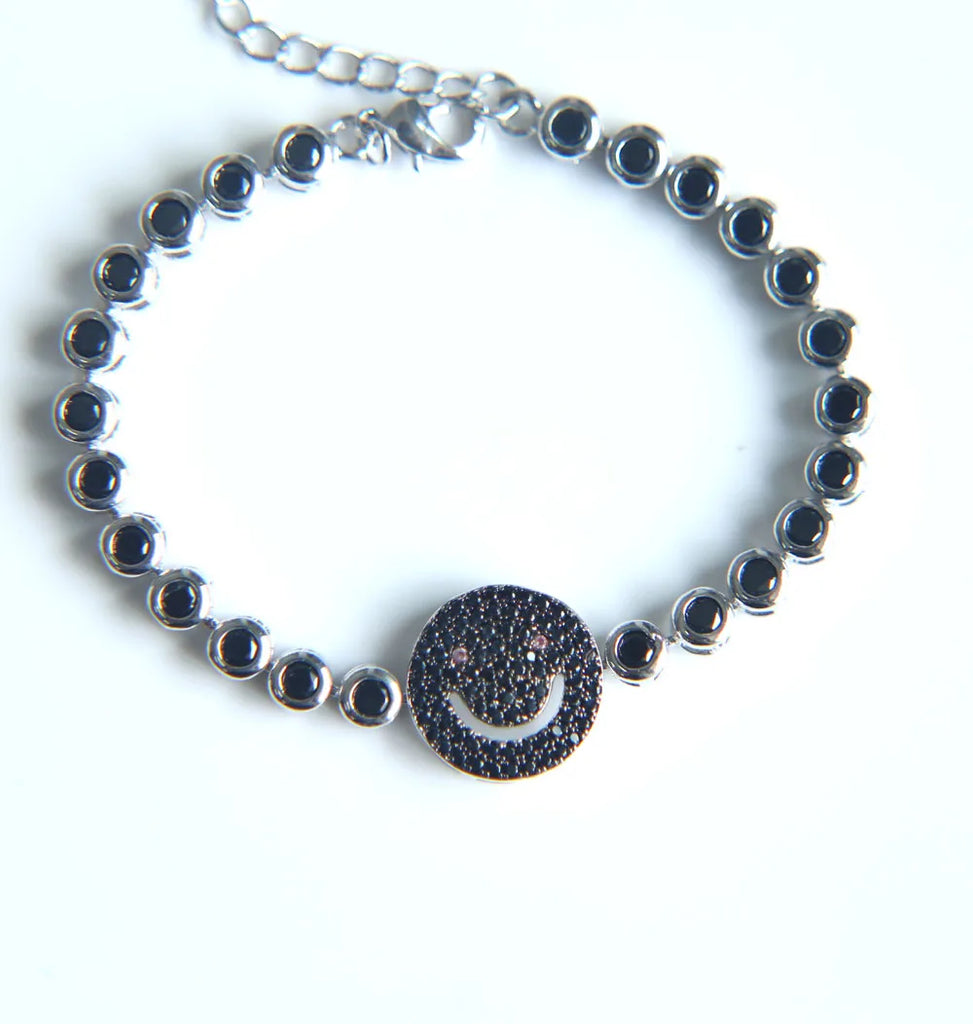 Multi-color AAA Zirconia Smile Face Charm Bracelet for Women