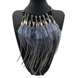 Multi-ethnic Statement Necklace Choker Feather Necklaces & Pendants