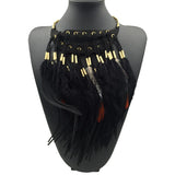 Multi-ethnic Statement Necklace Choker Feather Necklaces & Pendants
