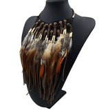 Multi-ethnic Statement Necklace Choker Feather Necklaces & Pendants