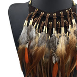 Multi-ethnic Statement Necklace Choker Feather Necklaces & Pendants
