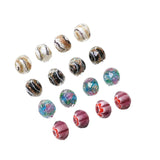 Vintage Foil Glass Beads for DIY Jewelry Making - 4pcs