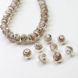 Vintage Foil Glass Beads for DIY Jewelry Making - 4pcs