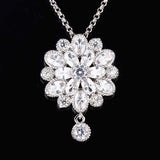 Multi-Flower Zircon Pendant Necklace