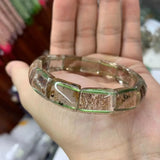 Green-phantom Quartz Stone Beads Bracelet Natural Gemstone Bangle