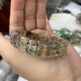 Green-phantom Quartz Stone Beads Bracelet Natural Gemstone Jewelry Bangle