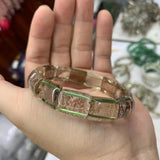 Green-phantom Quartz Stone Beads Bracelet Natural Gemstone Bangle