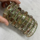 Green-phantom Quartz Stone Beads Bracelet Natural Gemstone Bangle