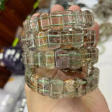 Green-phantom Quartz Stone Beads Bracelet Natural Gemstone Jewelry Bangle