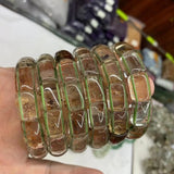 Green-phantom Quartz Stone Beads Bracelet Natural Gemstone Bangle
