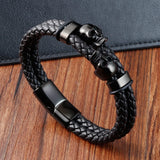 Multi-layer Bracelet Punk Stainless Steel Charm Magnetic Men's Leather