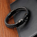 Multi-layer Bracelet Punk Stainless Steel Charm Magnetic Men's Leather