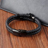 Multi-layer Bracelet Punk Stainless Steel Charm Magnetic Men's Leather