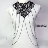 Layer Chain Necklace Tassel Lace Collar Big Colar Women Maxi