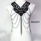 Layer Chain Necklace Tassel Lace Collar Big Colar Women Maxi