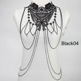 Layer Chain Necklace Tassel Lace Collar Big Colar Women Maxi