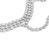 Crystal Tassel Chain Long Choker Necklace Rhinestone Collar Wedding Jewelry