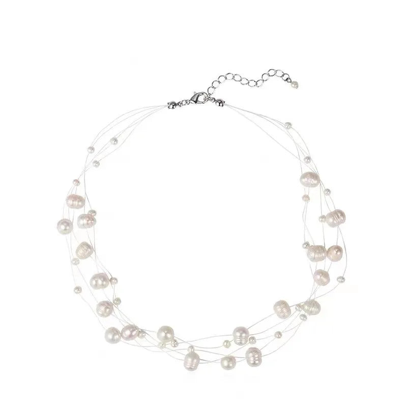 Layered Pearl Necklace for Women DIY Jewelry