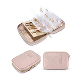 Pink Jewelry Travel Organizer Box with Zipper Pouch