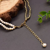 Multi-layer Freshwater Pearls Couple Charm Bracelet Adjustable Chain