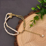 Multi-layer Freshwater Pearls Couple Charm Bracelet Adjustable Chain