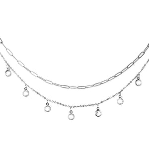 Stainless Steel Tassel Anklet Crystal Foot Jewelry