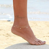 Stainless Steel Tassel Anklet Crystal Foot Jewelry