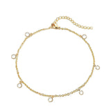 Stainless Steel Tassel Anklet Crystal Foot Jewelry