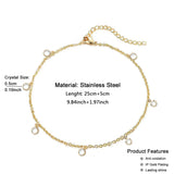 Stainless Steel Tassel Anklet Crystal Foot Jewelry