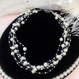 Multi-layer Wedding Statement Necklace Simulated Pearl Party Jewelry